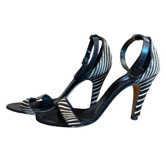 Revolve Kate Spade Hedy Pony Hair Leather Open Toe Ankle Strap Heels Sandals - Picture 2 of 12